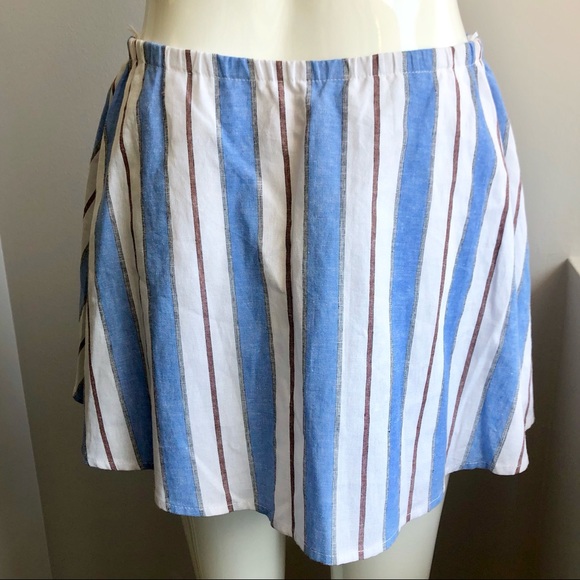 Wayf Dresses & Skirts - NWT Mini Skirt Blue and Brown Stripes